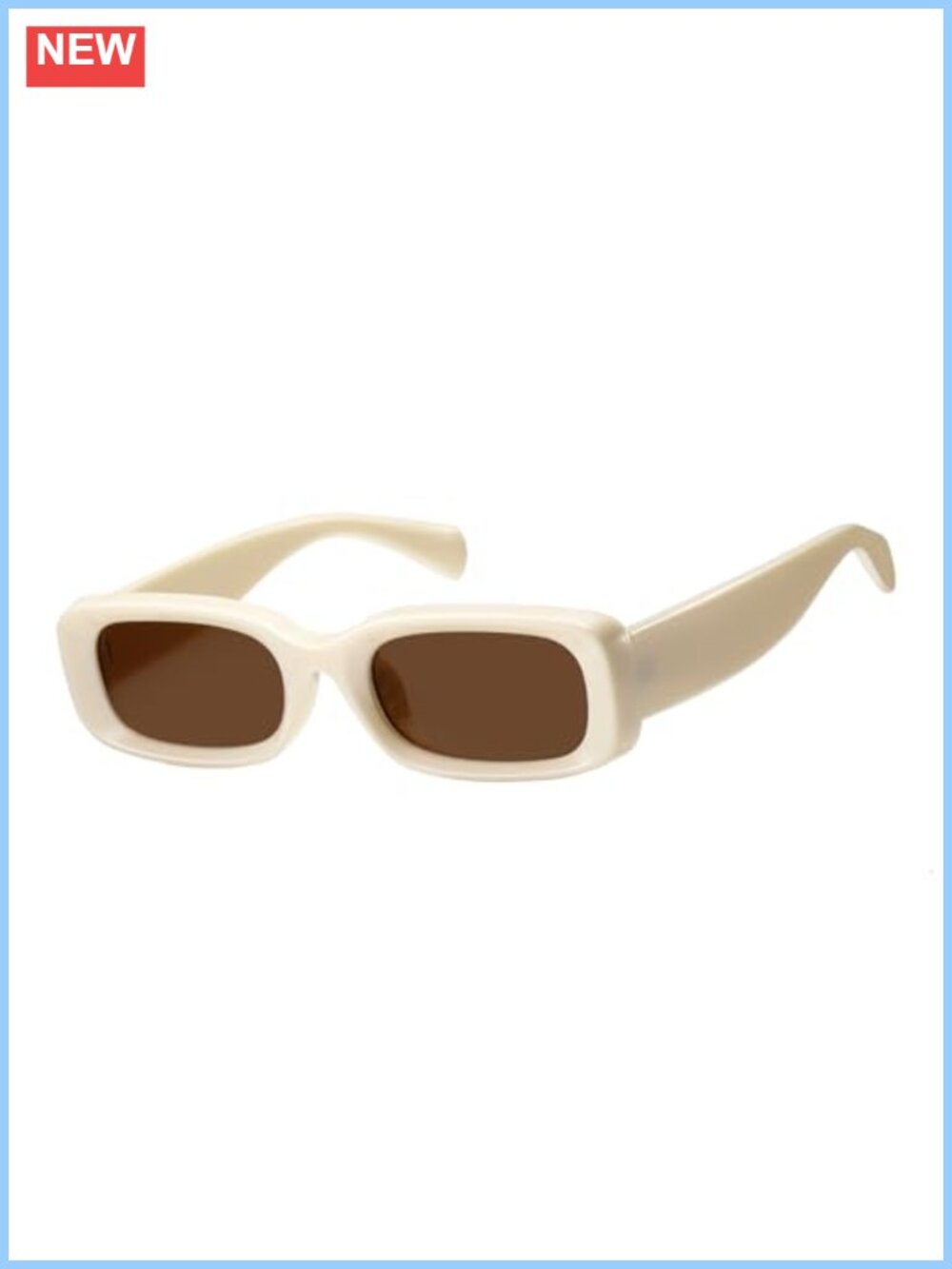 Rectangle Retro 70s UV Protection Sunglasses Full Frame Oversized Fit